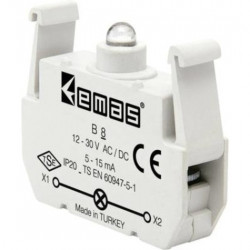 Kontakt blok sa LED diodom B8, 5-15mA, 10-30V AC/DC žuta IP20 Emas