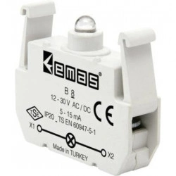 Kontakt blok sa LED diodom B8, 5-15mA, 10-30V AC/DC žuta IP20 Emas