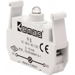 Kontakt blok sa LED diodom B6, 5-15mA, 10-30V AC/DC crvena IP20 Emas