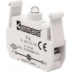 Kontakt blok sa LED diodom B6, 5-15mA, 10-30V AC/DC crvena IP20 Emas