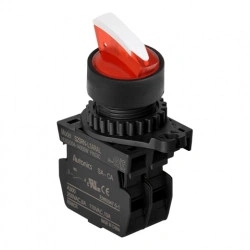 Prekidač dvopoložajni S2SRN-L3ARADM,1NO, sa LED indikacijom 12-24Vdc,crveni,6A 250Vac IP52 Autonics