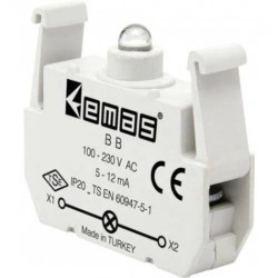 Kontakt blok sa LED diodom BB, 5-12mA, 100-230V AC bela IP20 Emas