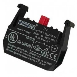 Kontakt blok B2, stop-mirni, 1NC, 250Vac IP20 Emas