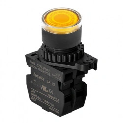 Taster žuti S2PR-P3YADM, 1NO, sa LED indikacijom, 12-24Vdc, 6A 250Vac IP52 Autonics
