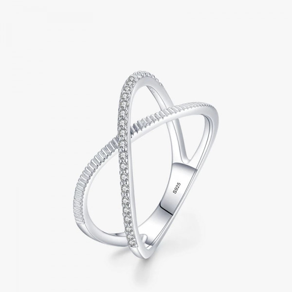 Inel din argint 925 Infinity cu zirconii cubice