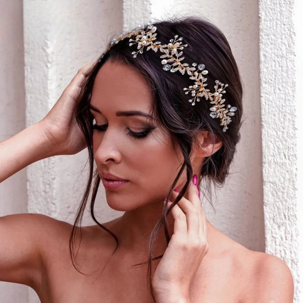 Accesoriu par auriu, cu frunzulite, Alicia