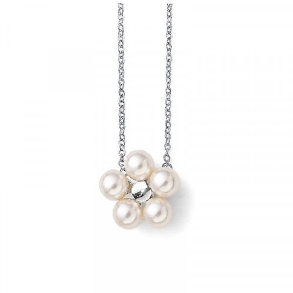 Lantisor din argint, cu floare din perle naturale de cultura, Lilian