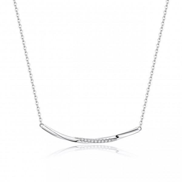Colier din argint ajustabil, cu pietre din zirconiu, Twisted Shine