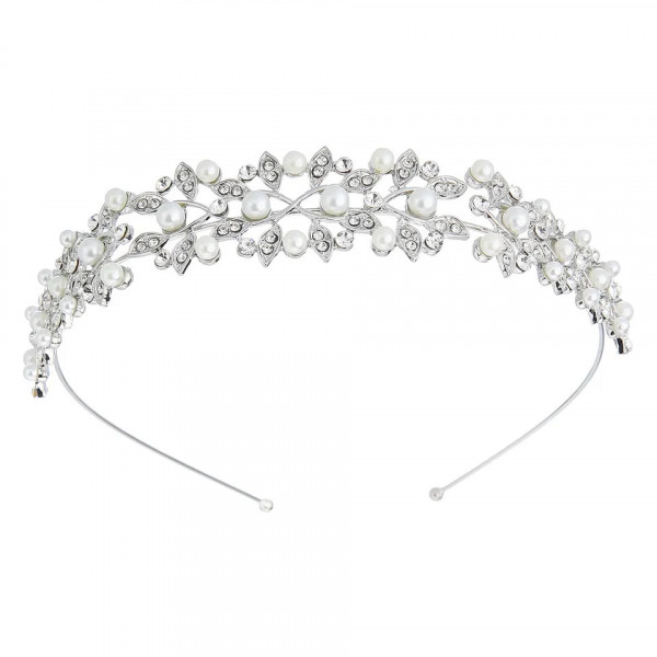 Tiara tip cordeluta Fairytale, cu perle si cristale