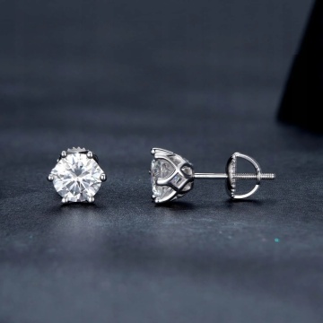Cercei din argint cu moissanite