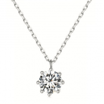 Colier din argint cu piatra moissanite de 0.8CT, Penelope