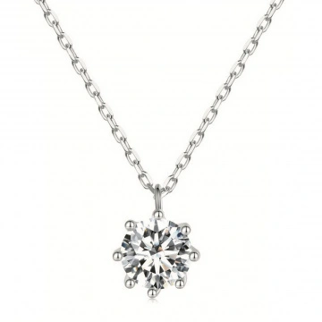 Colier din argint cu piatra moissanite de 0.8CT, Penelope