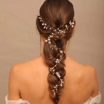Accesoriu par cu floricele si perle, White Roses