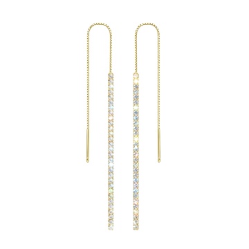 Cercei lungi din argint, stil lantisor, cu pietre de zirconiu, Eclipse Gold