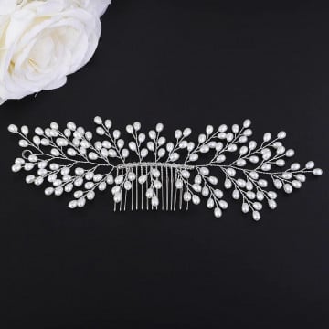 Accesoriu par cu perle albe