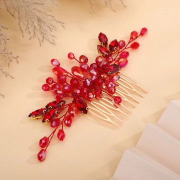 Accesoriu par cu pietre rosii