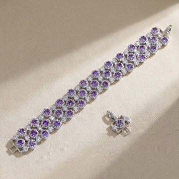 Bratara ocazie cu zirconiu violet