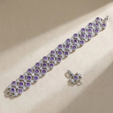 Bratara ocazie cu zirconiu violet