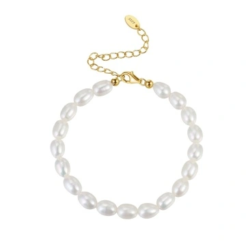 Bratara din argint cu perle naturale de cultura, Ivone Gold