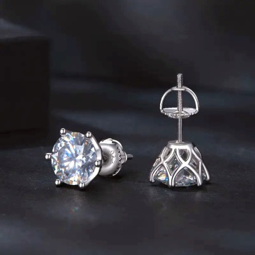 Cercei din argint cu moissanite