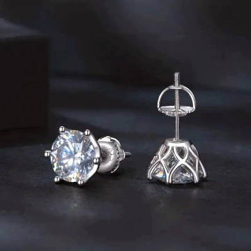 Cercei din argint cu moissanite