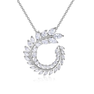 Lantisor cu pandantiv rotund, cu pietre din zirconiu, Sparkly Petals