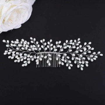 Accesoriu par cu perle albe