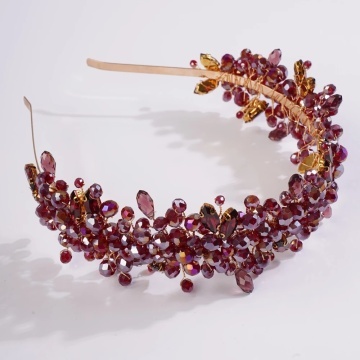 Bentita handmade cu pietre visinii