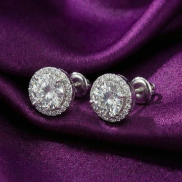 Cercei din argint 925 cu moissanite 1CT