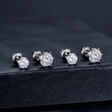 Cercei din argint cu moissanite