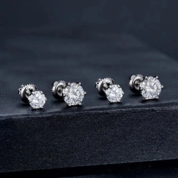 Cercei din argint cu moissanite