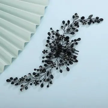 Accesoriu par cu pietre negre
