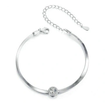 Bratara din argint, cu piatra moissanite de 0.5CT, Sophie