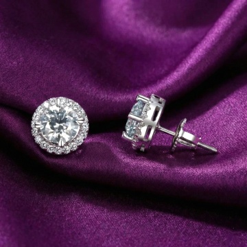 Cercei din argint 925 cu moissanit 0.5CT