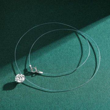 Colier transparent cu piatra din zirconiu