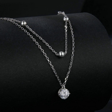 Lantisor argint 925 cu diamant moissanite