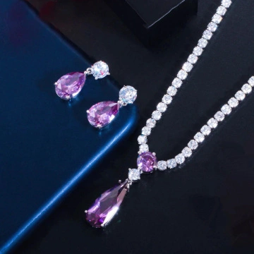 Set bijuterii cu zirconii mov