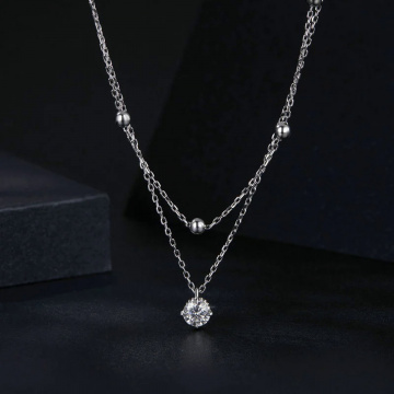 Lantisor argint 925 cu diamant moissanite