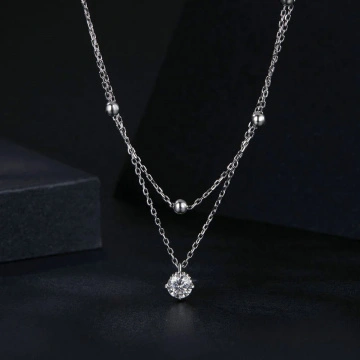 Lantisor argint 925 cu diamant moissanite