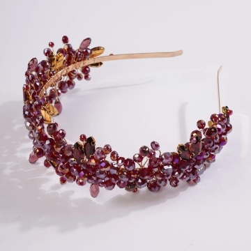 Bentita handmade cu pietre visinii
