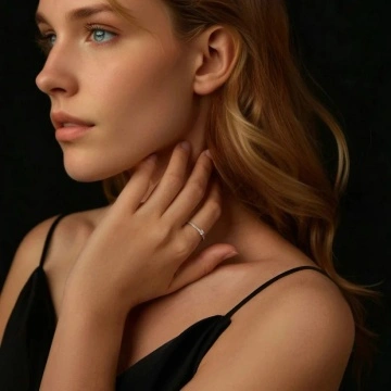 Inel din argint cu diamant moissanite