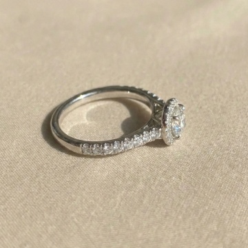 Inel argint 925 cu diamant moissanit