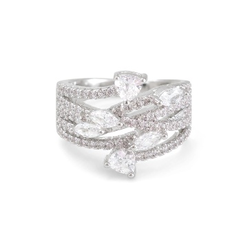 Inel reglabil elegant cu pietre de zirconiu, Shiny Stones