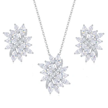 Set colier si cercei cu pietre din zirconiu, Ice Queen