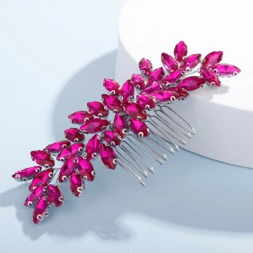 Pieptene cu cristale roz fucsia