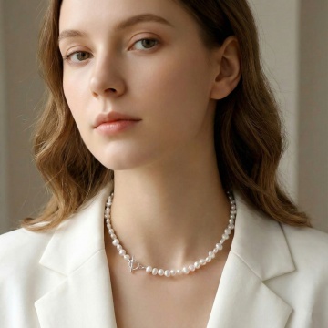 Colier din argint cu perle de cultura baroque, Latika Pearls