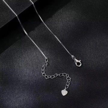 Lantisor inima argint 925 cu diamant moissanite