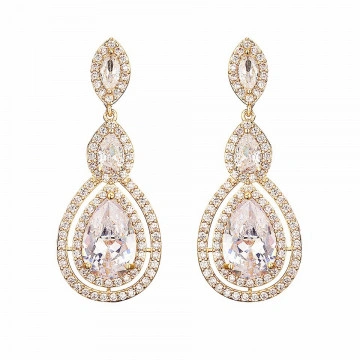 Eternity Gold earrings with zircon stones