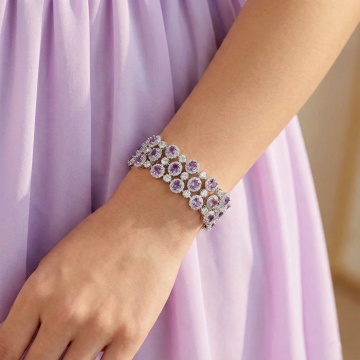 Bratara ocazie cu zirconiu violet
