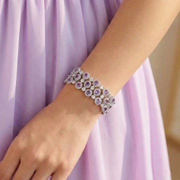 Bratara ocazie cu zirconiu violet